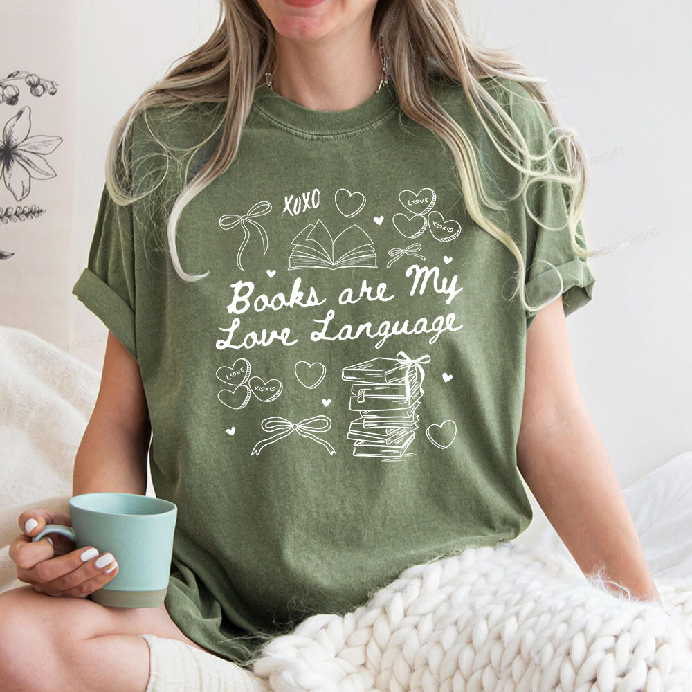 Pagewings Books Are My Love Language Unisex Washed T-shirt