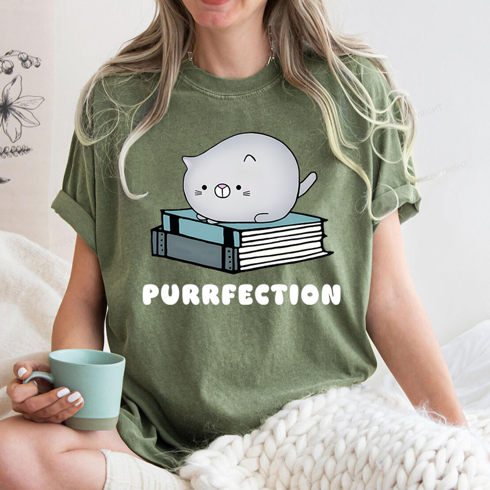 Pagewings Purrfection Unisex Washed T-shirt