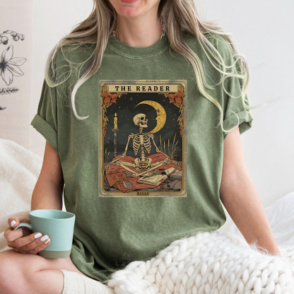 Pagewings The Reader Tarot Card Unisex Washed T-shirt