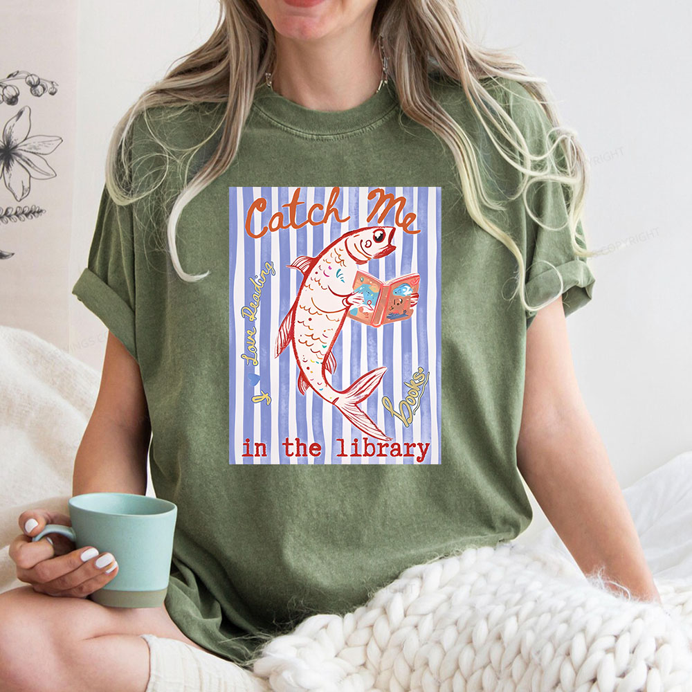 Pagewings Catch Me In The Library Unisex Washed T-shirt