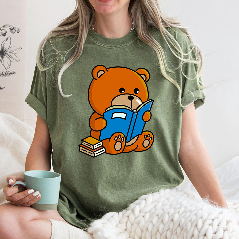 Pagewings Bookish Bear Unisex Washed T-shirt