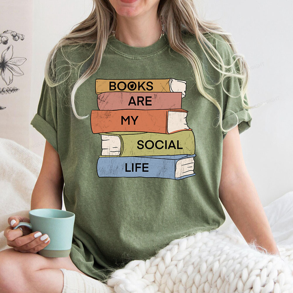 Pagewings Books Are My Social Life Unisex Washed T-shirt