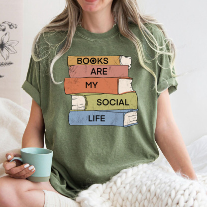 Pagewings Books Are My Social Life Unisex Washed T-shirt