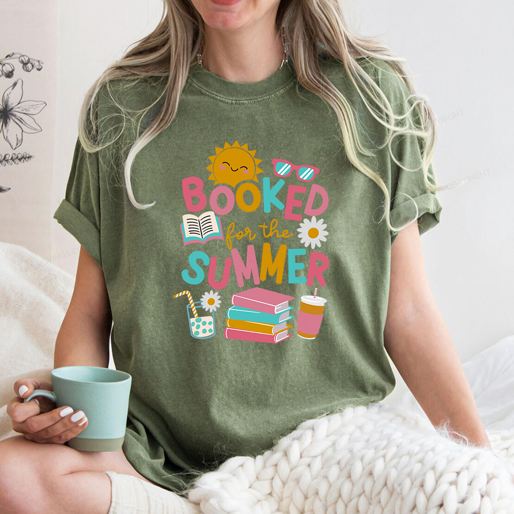 Pagewings Booked For The Summer Unisex Washed T-shirt