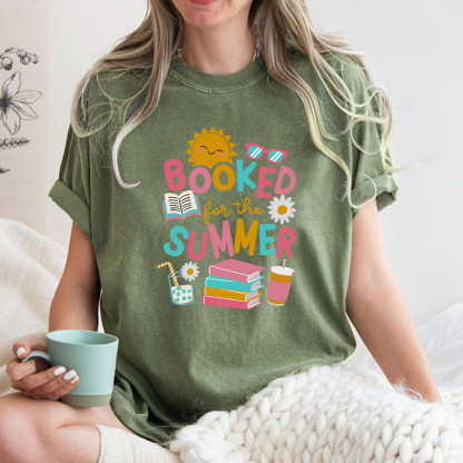 Pagewings Booked For The Summer Unisex Washed T-shirt