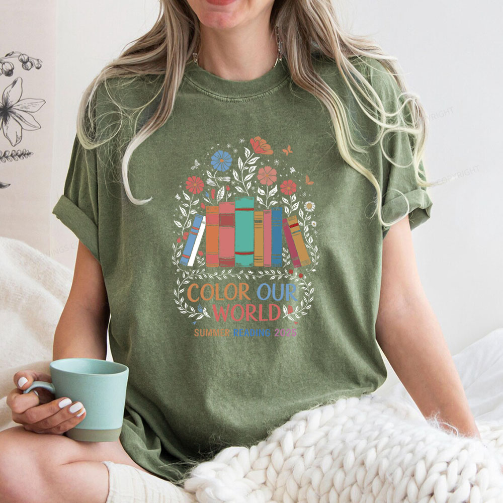 Pagewings Color Our World  Unisex Washed T-shirt