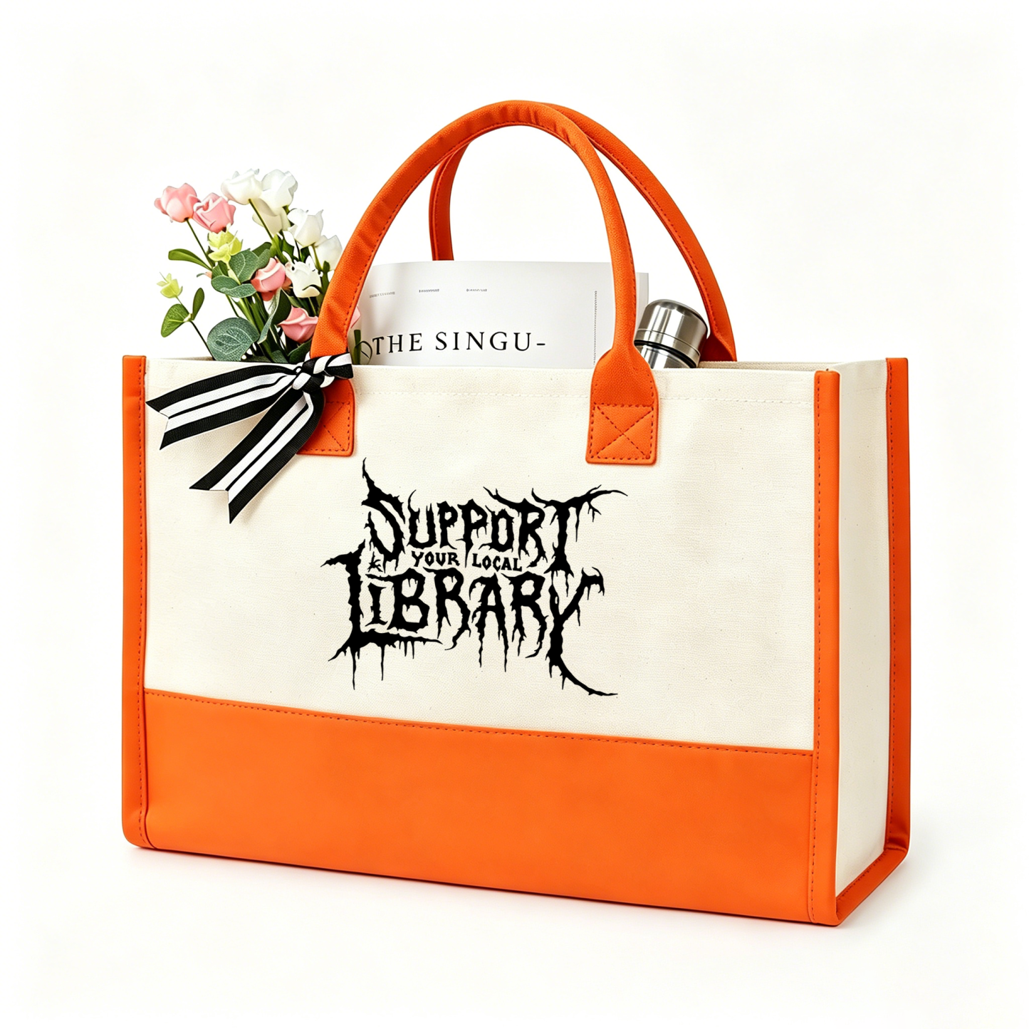 Pagewings Support Your Local Library11432 Large Tote Bag