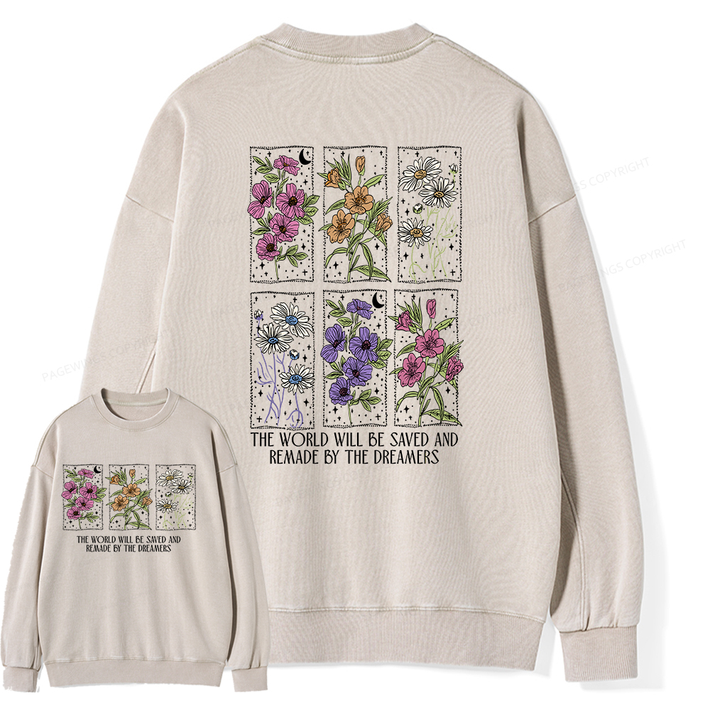 Pagewings The World Will Be Saved And Remade Unisex Washed Sweatshirt