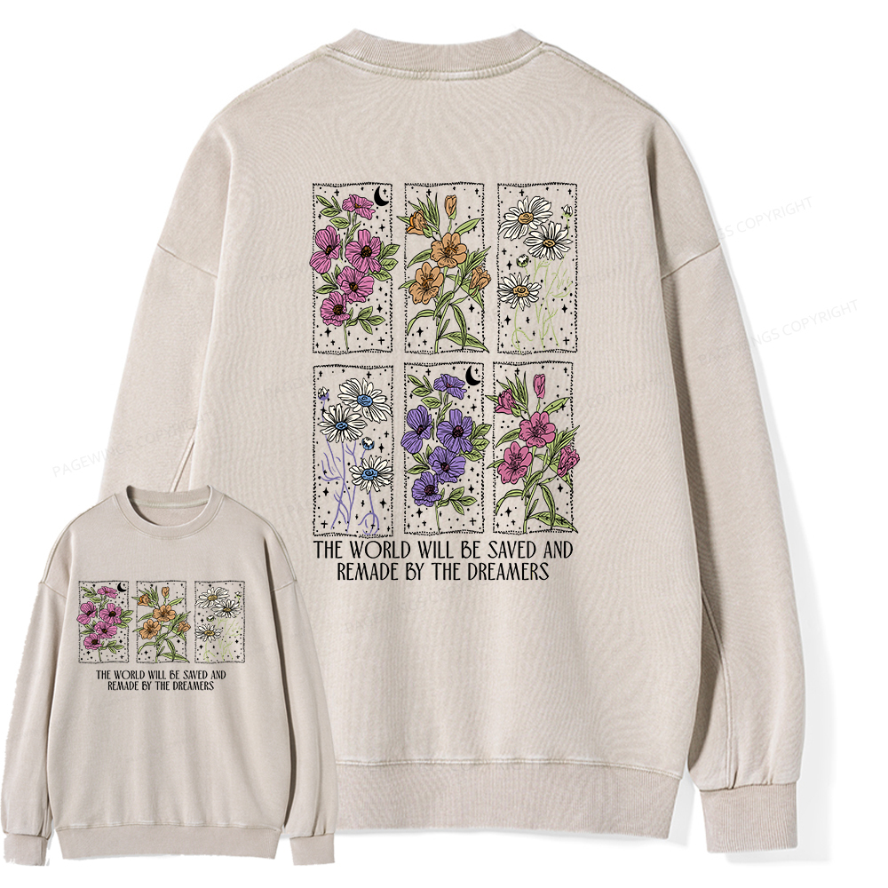 Pagewings The World Will Be Saved And Remade Unisex Washed Sweatshirt