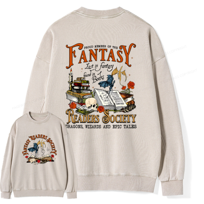 Pagewings Fantasy Readers Society Unisex Washed Sweatshirt