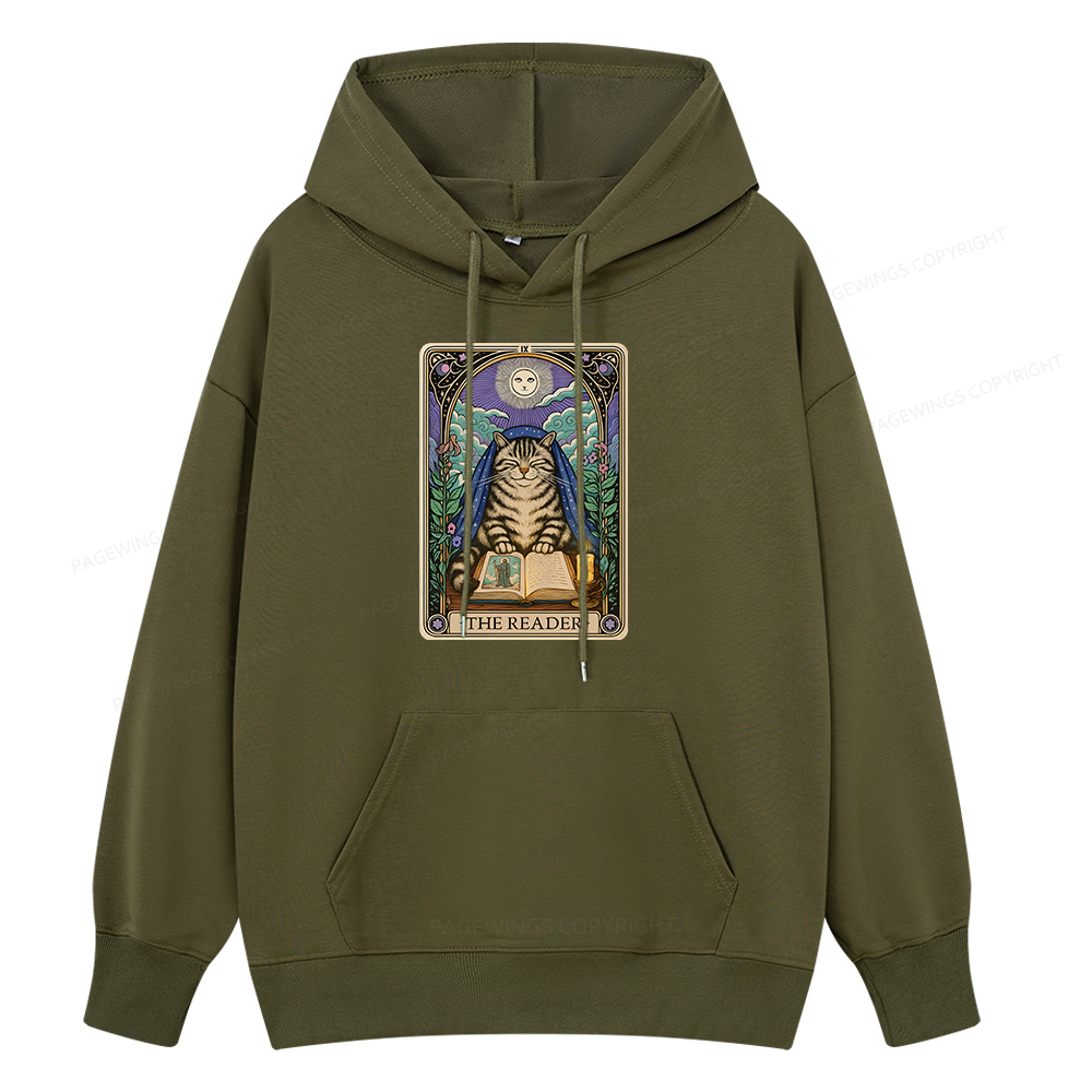 Pagewings The Reader Cat Tarot Cards Unisex Classic Hoodie