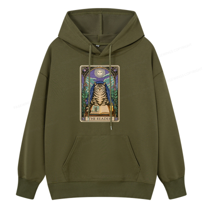 Pagewings The Reader Cat Tarot Cards Unisex Classic Hoodie