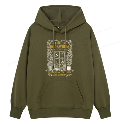 Pagewings Tired Bookworm Society Unisex Classic Hoodie