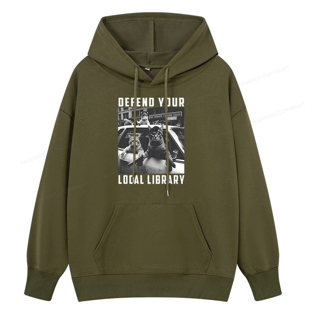 Pagewings Defend Your Local Library Unisex Classic Hoodie