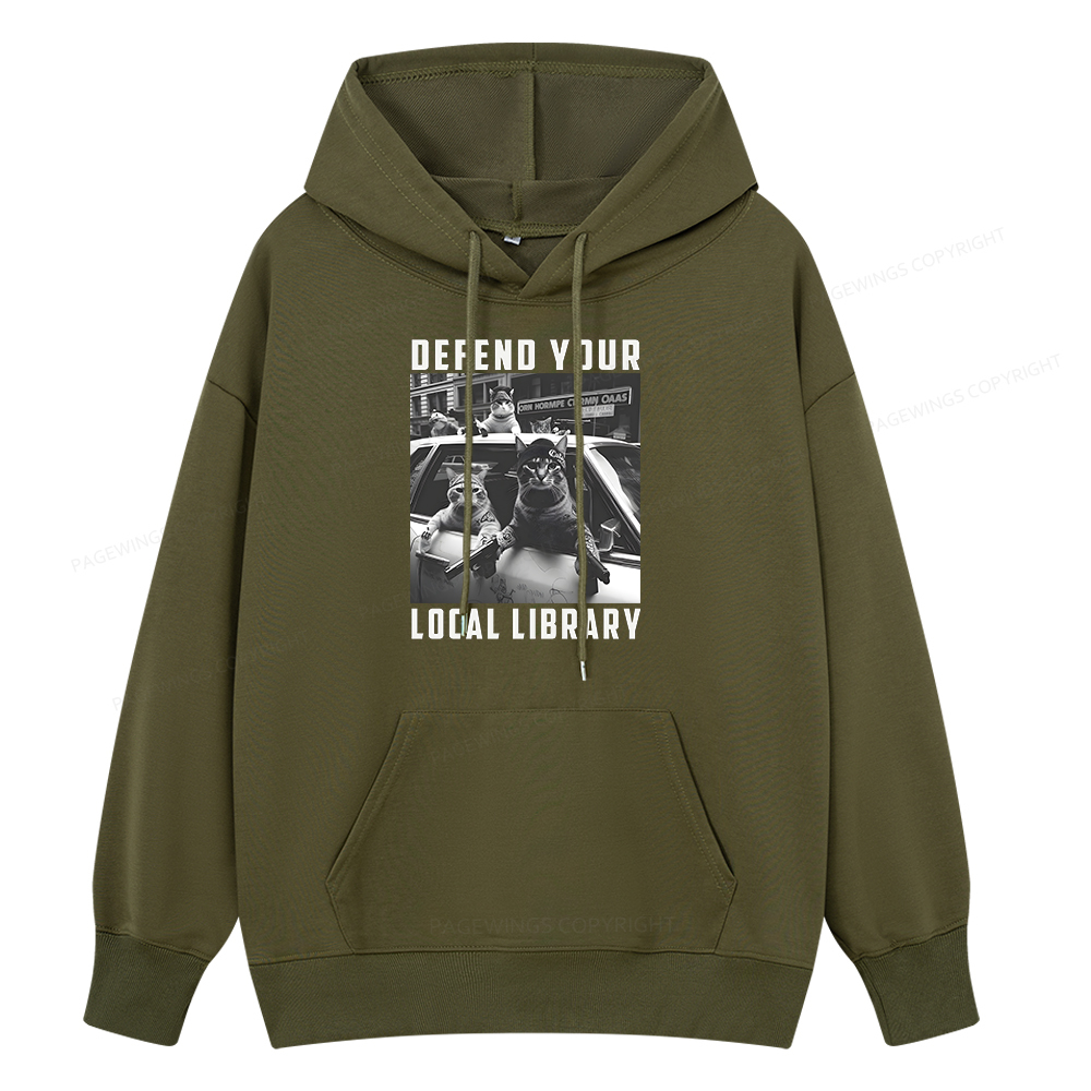 Pagewings Defend Your Local Library Unisex Classic Hoodie