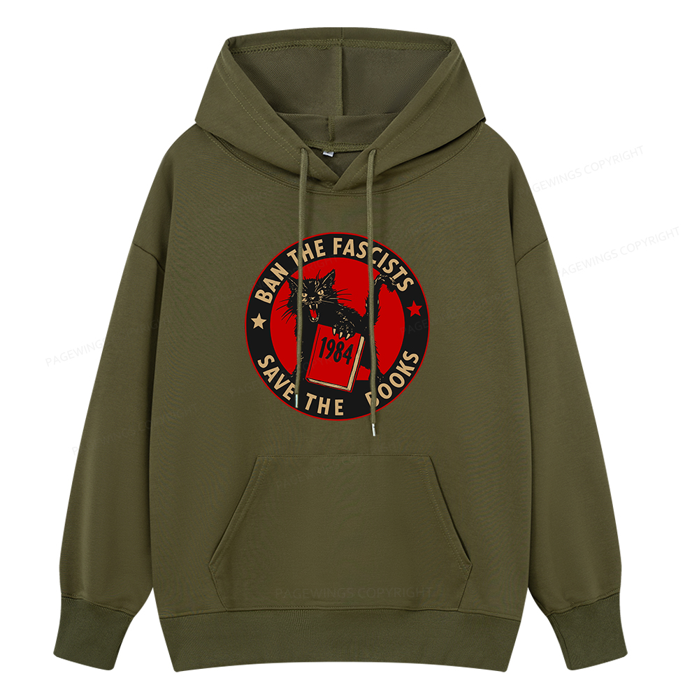 Pagewings Ban The Fascists Save The Books Unisex Classic Hoodie