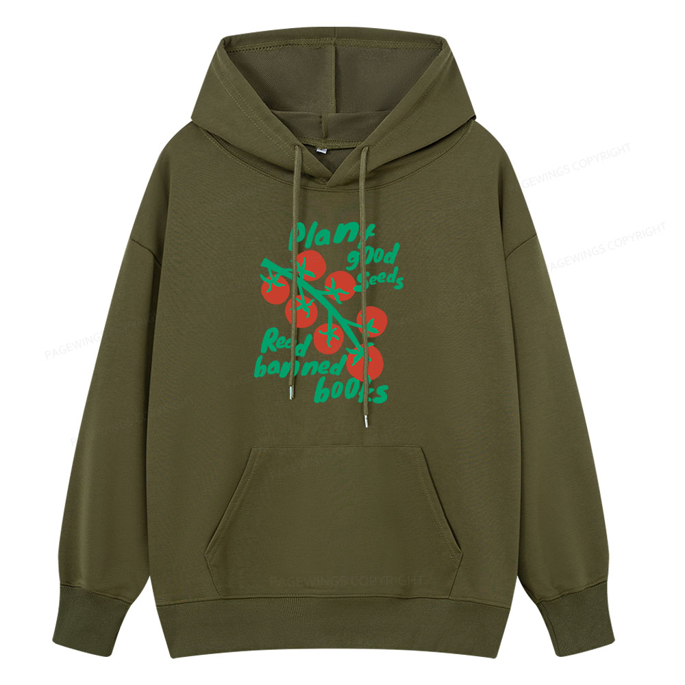 Pagewings Plant Good Seeds Read Banned Books Unisex Classic Hoodie