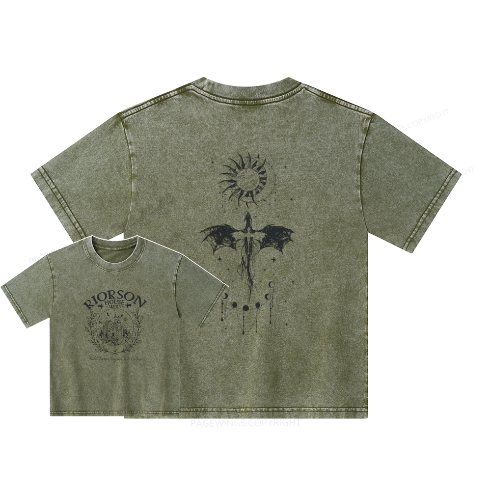 Pagewings Fourth Wing Unisex Kids Washed T-shirt