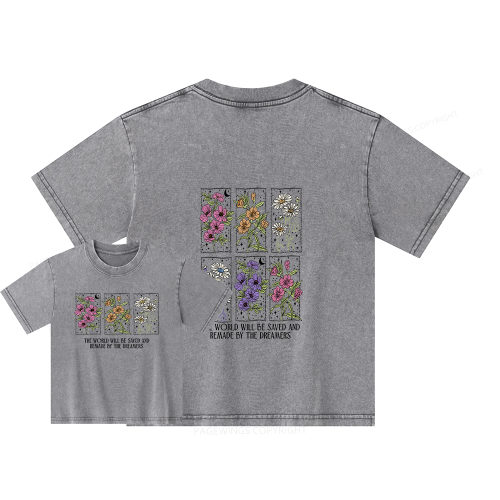 Pagewings The World Will Be Saved And Remade Unisex Kids Washed T-shirt