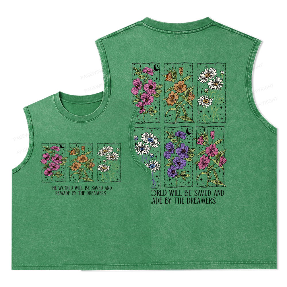 Pagewings The World Will Be Saved And Remade Unisex Washed Tank Top