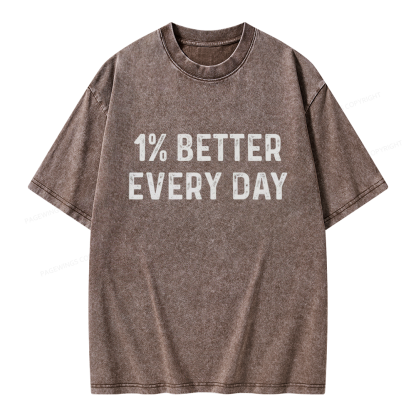 Pagewings 1% Better Every Day Unisex Washed T-shirt