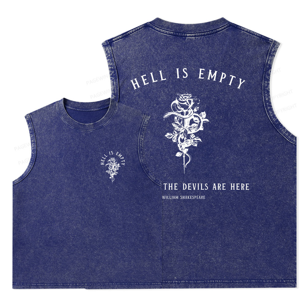 Pagewings Hell Is Empty And All The Devils Are Here Unisex Washed Tank Top