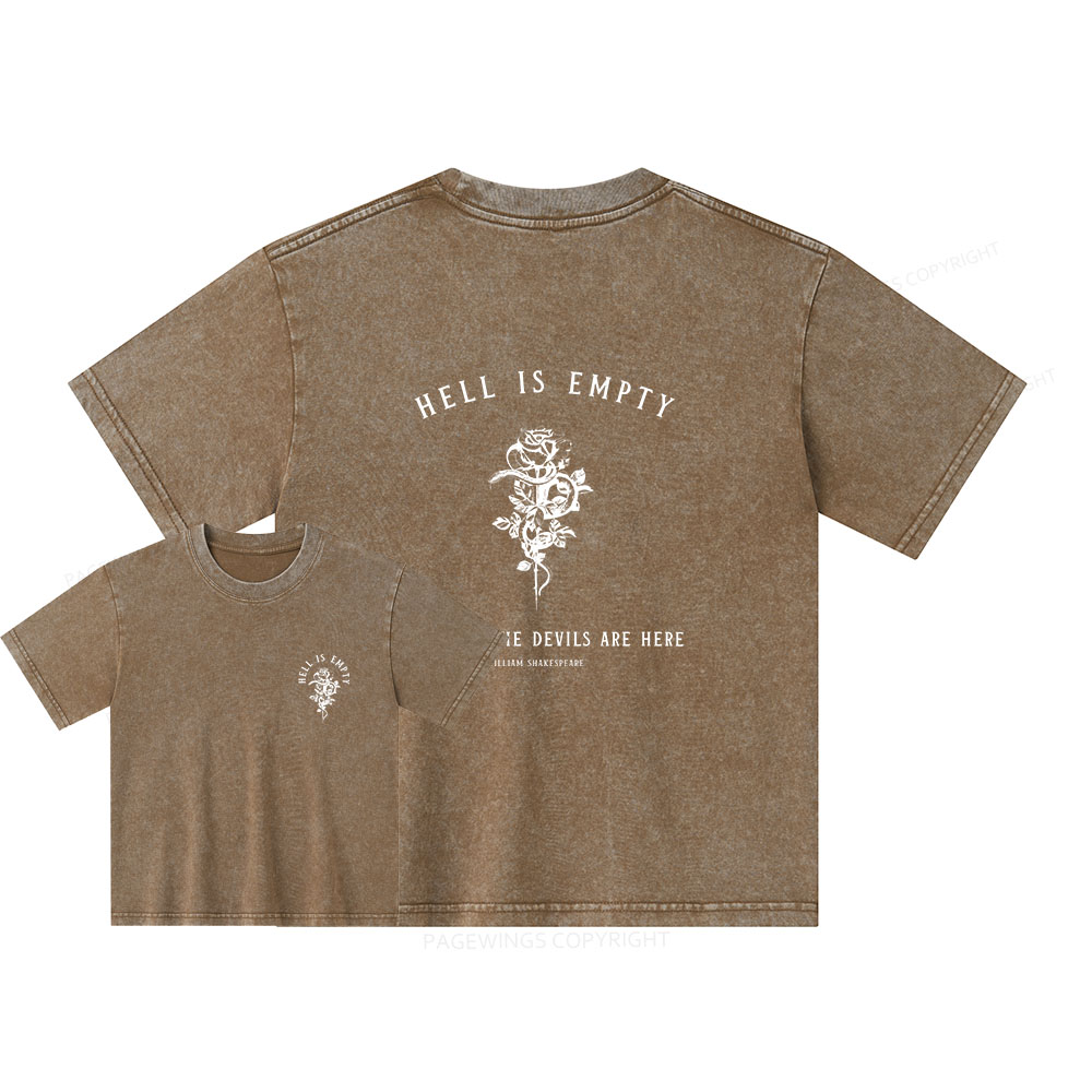 Pagewings Hell Is Empty And All The Devils Are Here Unisex Kids Washed T-shirt