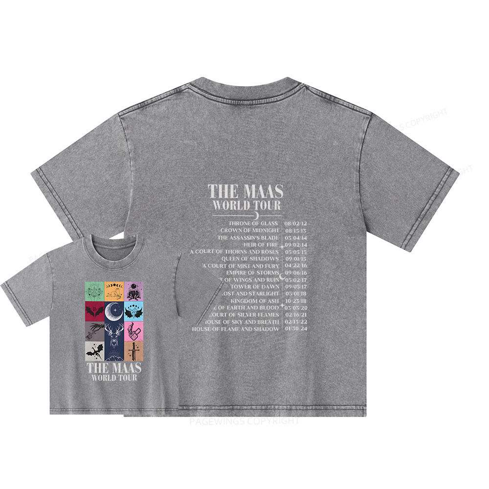 Pagewings World Tour Unisex Kids Washed T-shirt