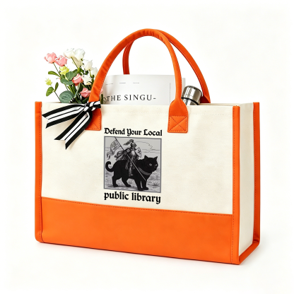 Pagewings Defend Your Local public library12628 Large Tote Bag