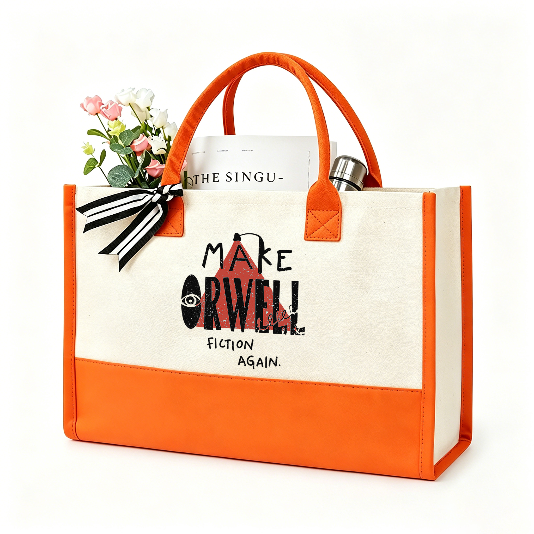 Pagewings Make Orwell Fiction Again10207 Large Tote Bag