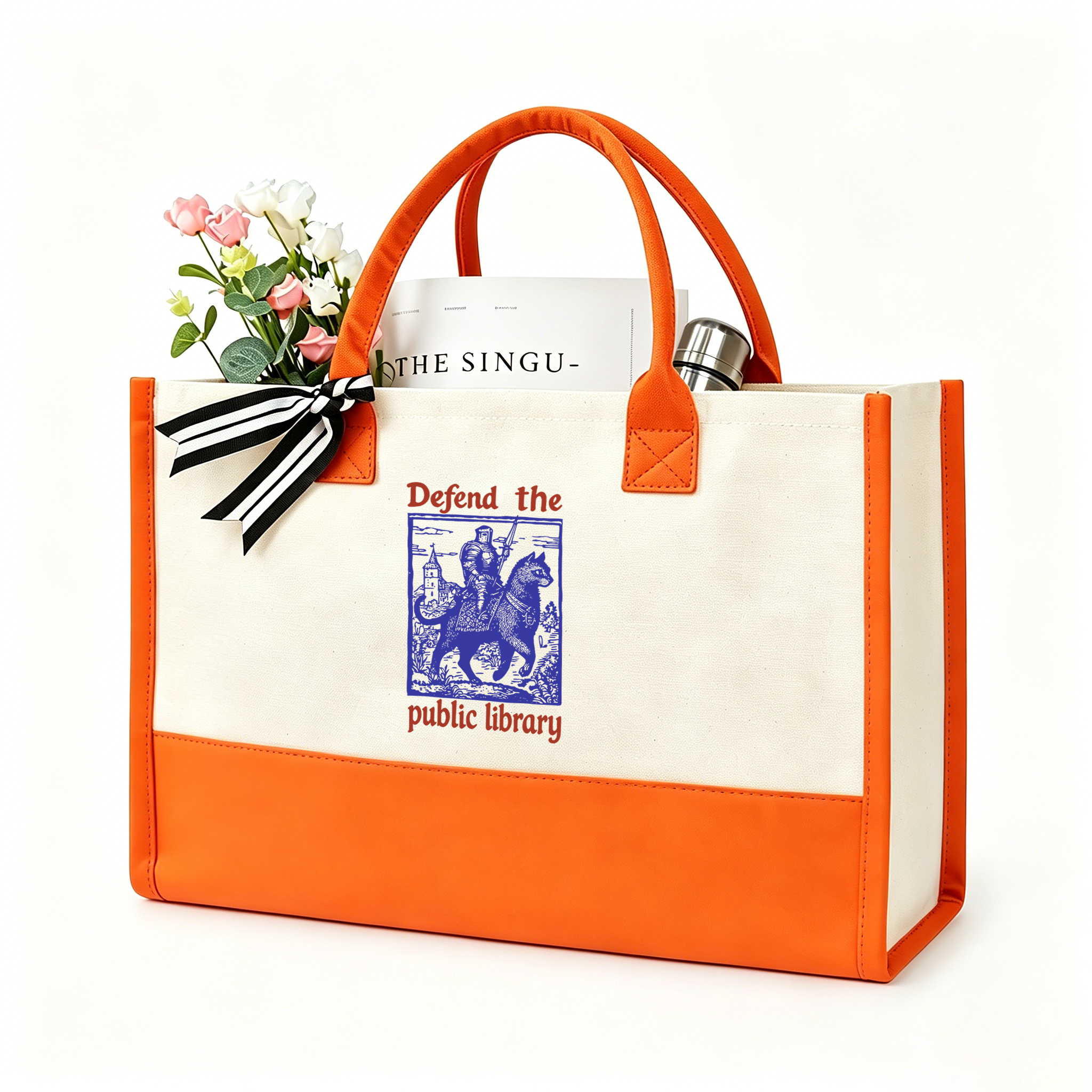Pagewings Defend the Public Library Large Tote Bag