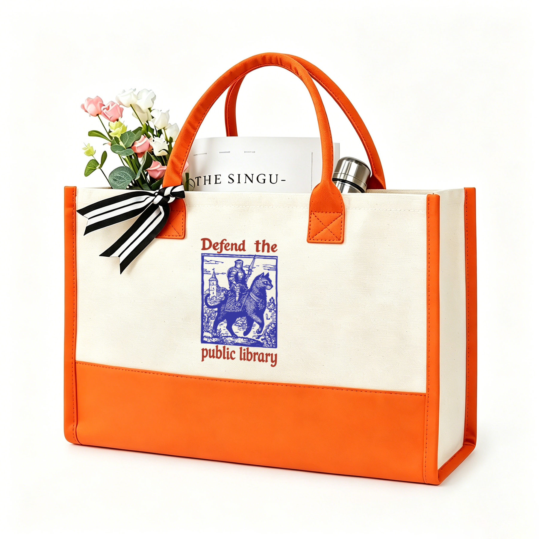 Pagewings Defend the Public Library Large Tote Bag