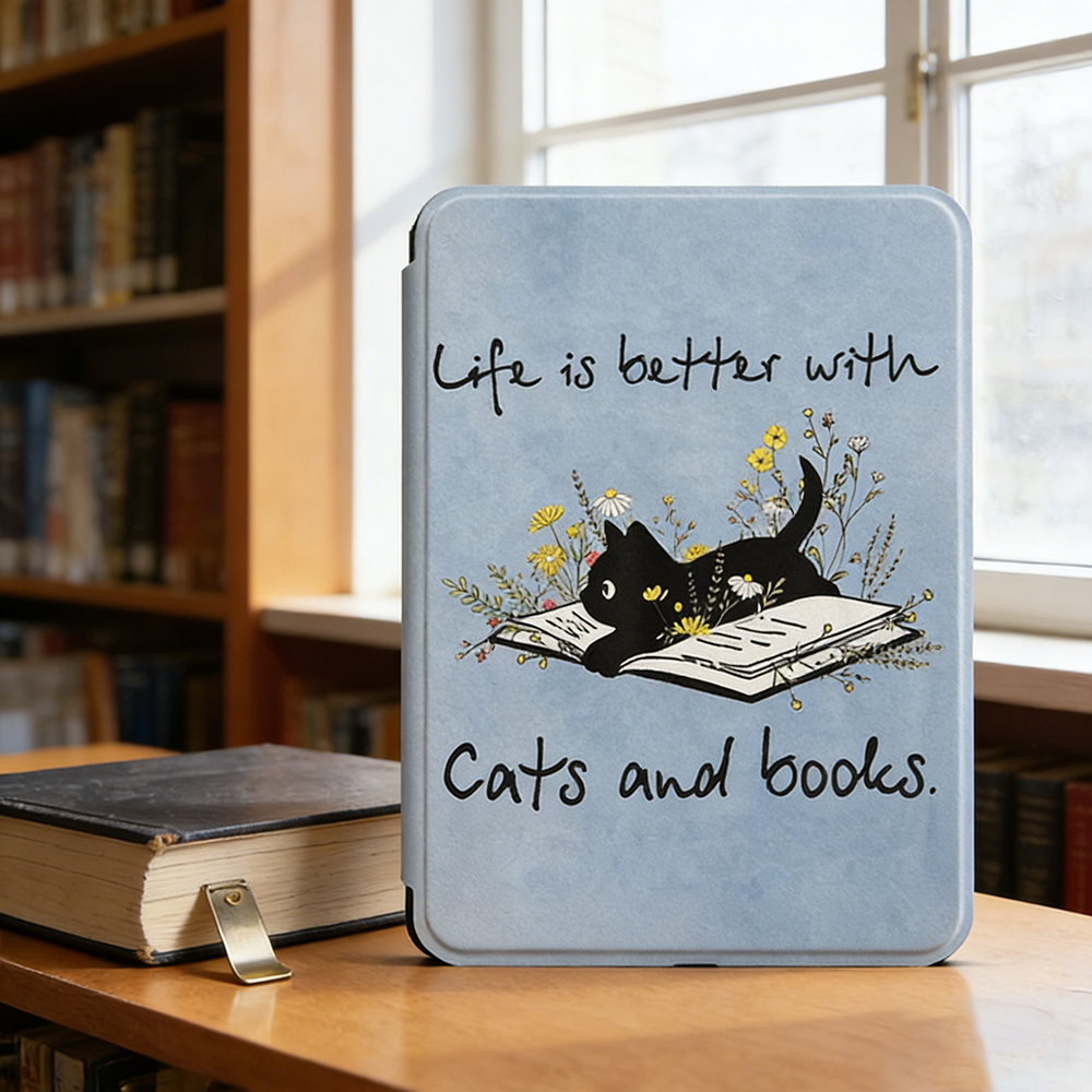 Pagewings Life Is Better With Cats And Books Kindle Case