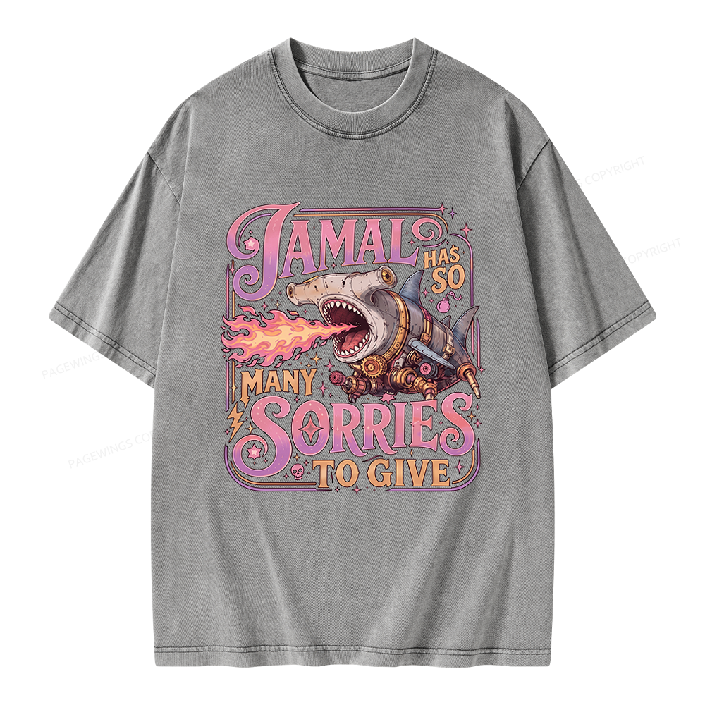 Pagewings So Many Sorries To Give Unisex Washed T-shirt