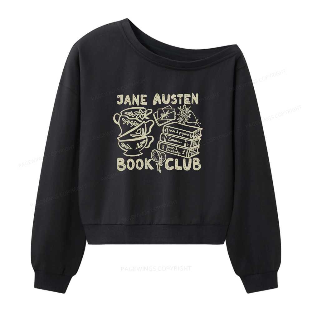 Pagewings Romance Book Club Women Off Shoulder Sweatshirt