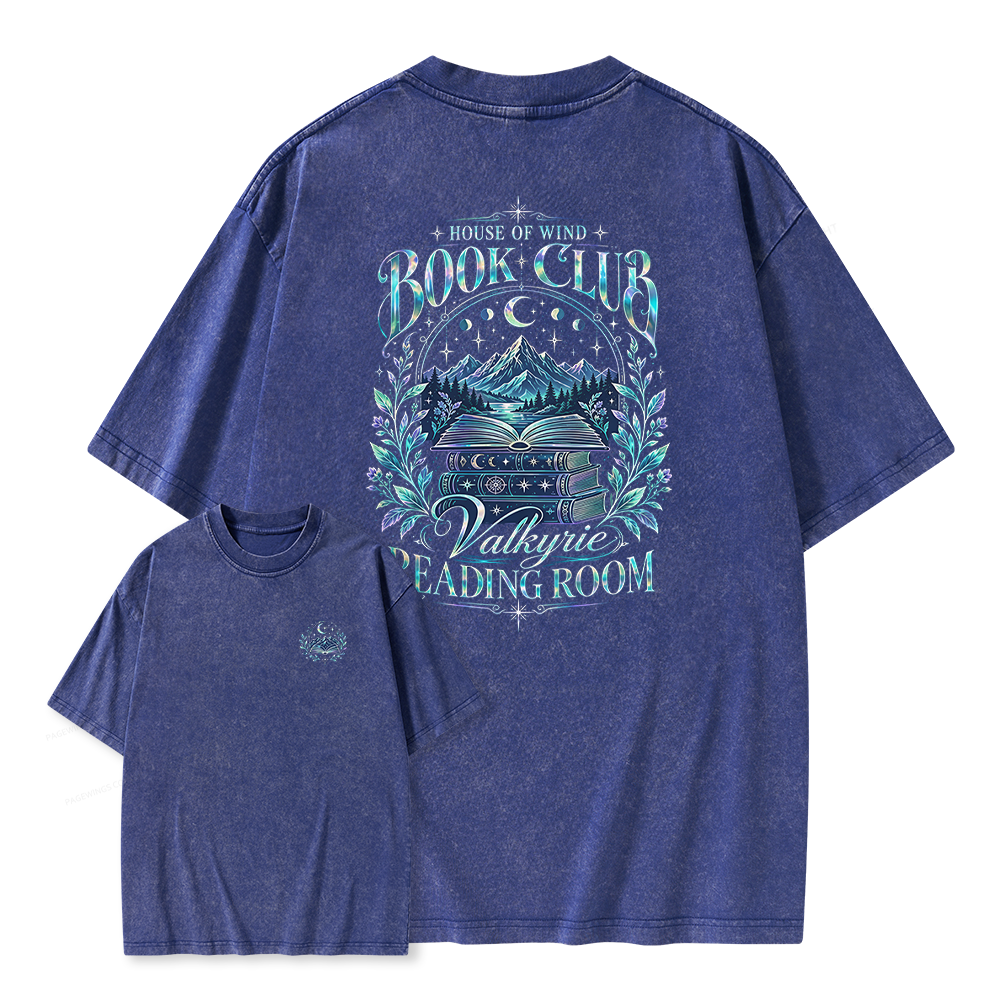 Pagewings House Of Wind Book Club Unisex Washed T-shirt