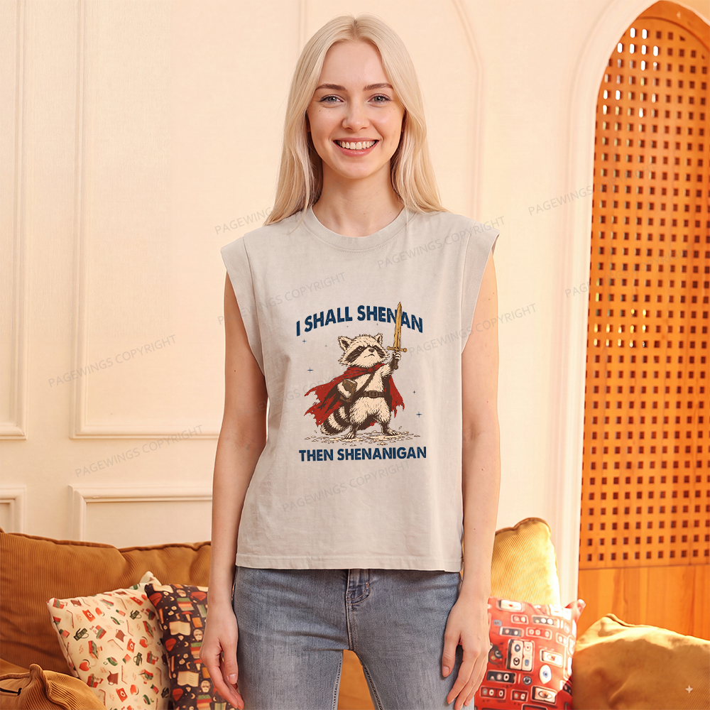 Pagewings I Shall Shenan Then Shenanigan Women's Washed Tank Top