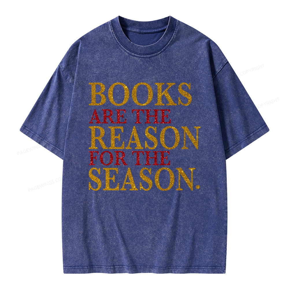 Pagewings Books Are The Reason For The Season Unisex Washed T-shirt