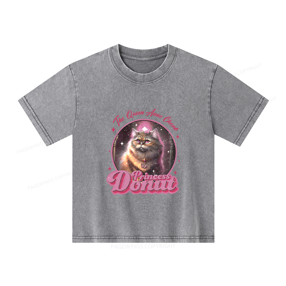 Pagewings Princess Donut Unisex Kids Washed T-shirt