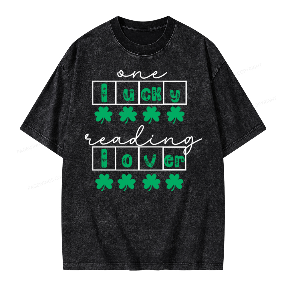 One Lucky Book Lover St Patricks Day Unisex Washed T-shirt