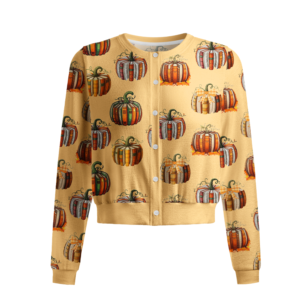 Pagewings Bookish Vibe Crew Neck Cardigan Sweaters