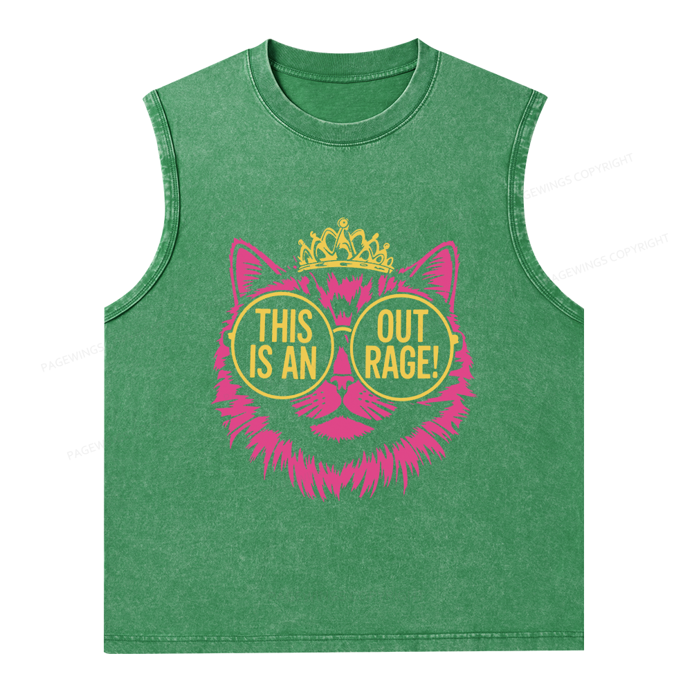 Pagewings This is an Outrage Unisex Washed Tank Top