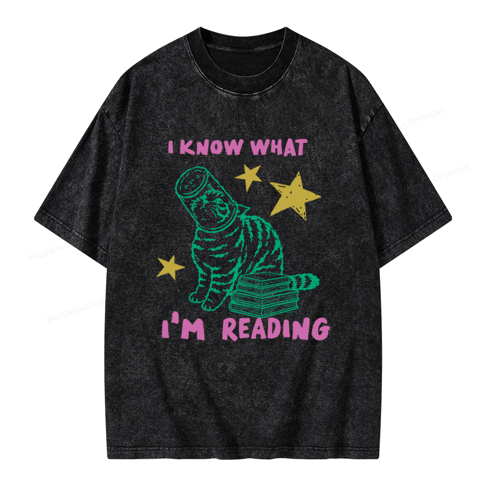 Pagewings I Know What I’m Reading Unisex Washed T-shirt
