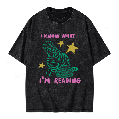 Pagewings I Know What I’m Reading Unisex Washed T-shirt