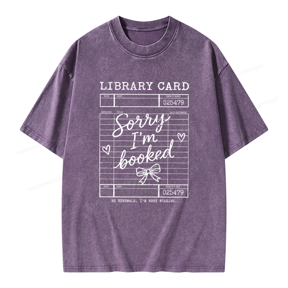 Pagewings Library Card Unisex Washed T-shirt