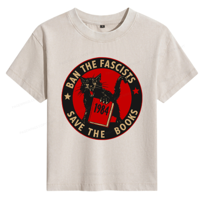 Pagewings Ban The Fascists Save The Books Women's Washed T-shirt