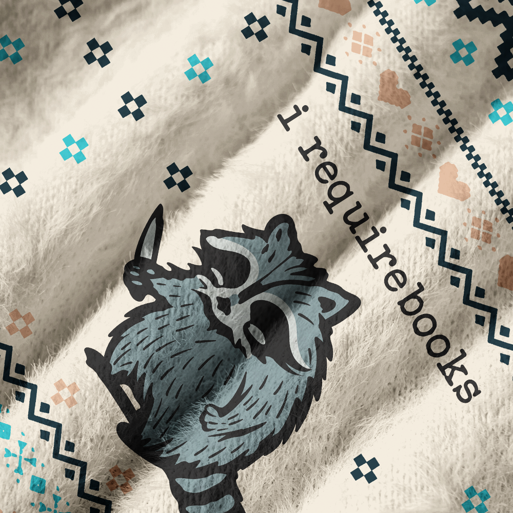 Pagewings I Require Books Off Shoulder Ugly Knit Sweater