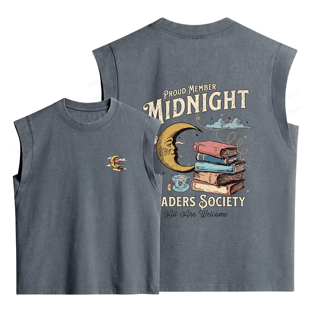 Pagewings Midnight Readers Society Women's Washed Tank Top