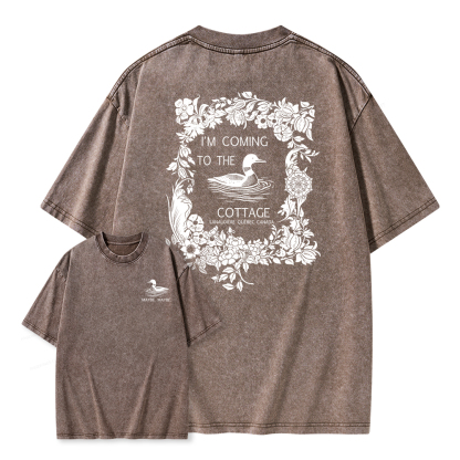 Pagewings I'm Coming to the Cottage Unisex Washed T-shirt