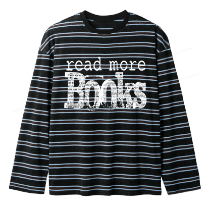Pagewings Read More Books Unisex Striped Long Sleeve T-Shirt